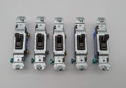 Eaton 1301-73B Toggle Switches 15A 120V Single Pole #14-10 AWG Pack of 5 1