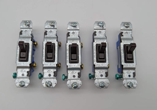 Eaton 1301-73B Toggle Switches 15A 120V Single Pole #14-10 AWG Pack of 5 1