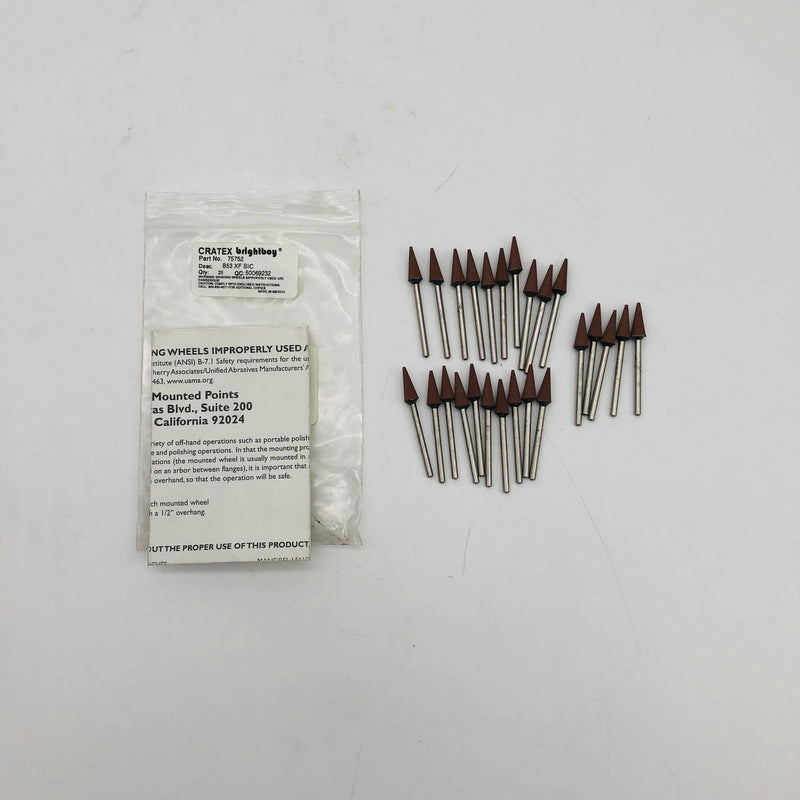 Cratex Brightboy 75752 Mounted Rubber Cushion Wheel Point B53 XF SIC Pack of 25 10