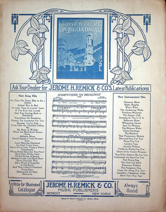 1916 If You Ever Get Lonely Vintage Sheet Music Large Gus Kahn Henry Marshall 3