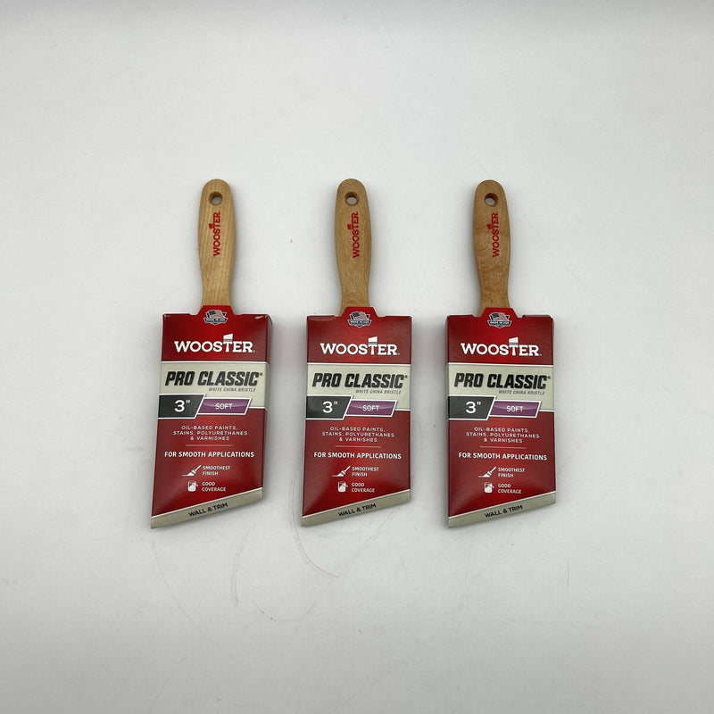 Wooster Pro Classic Z1123 Paint Brush 3 inch Soft Angled Wall and Trim Pk of 3 9