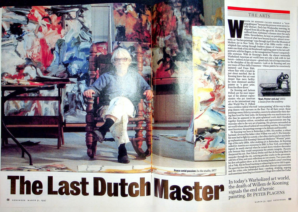 Newsweek Magazine March 31 1997 William De Kooning Abstract Exprionist Painter 4