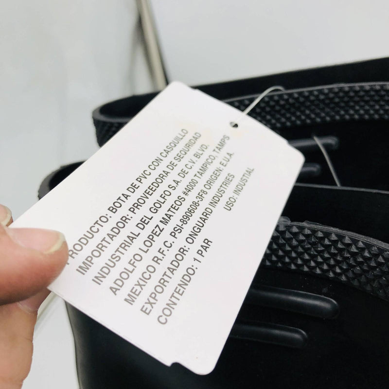 Onguard GPB-167 Work Rain Boot M7/W9 Steel Toe Cleated Outsole Black PVC 16in 5