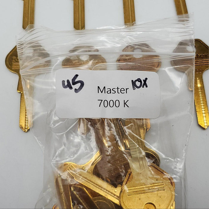 10x Master K7000 Padlock Key Blanks for Master Pro Series Padlocks Brass 6 Pin 4