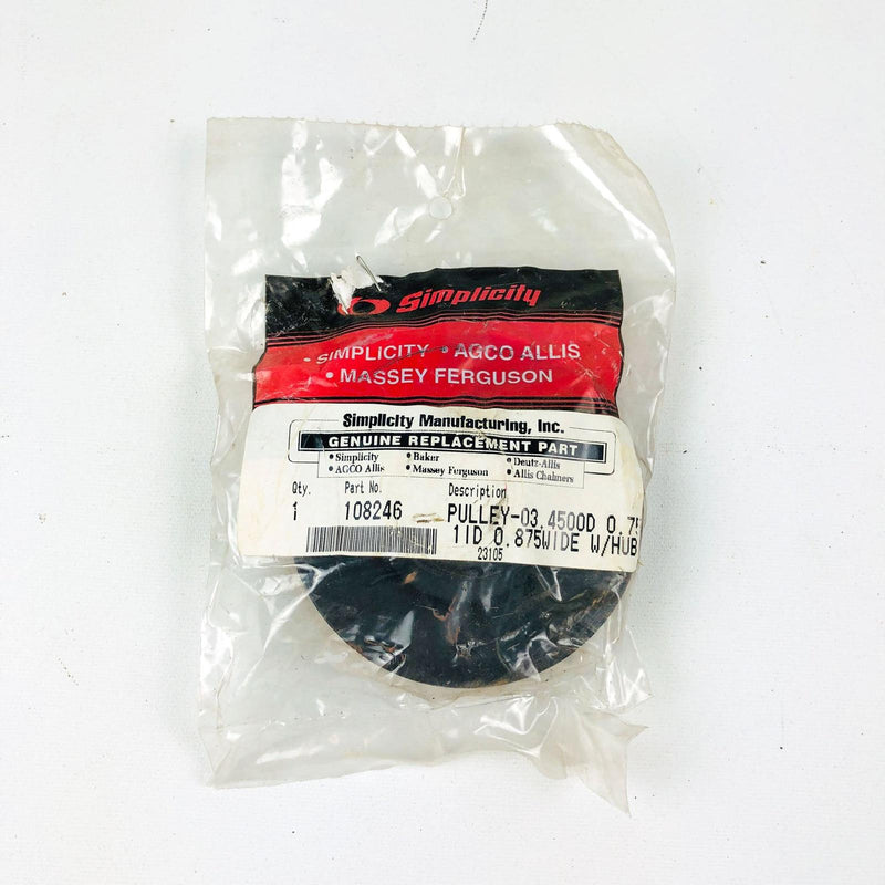 Simplicity 108246 Pulley 3.4500D .751ID .875 Wide With Hub OEM NOS 2108246SM 7