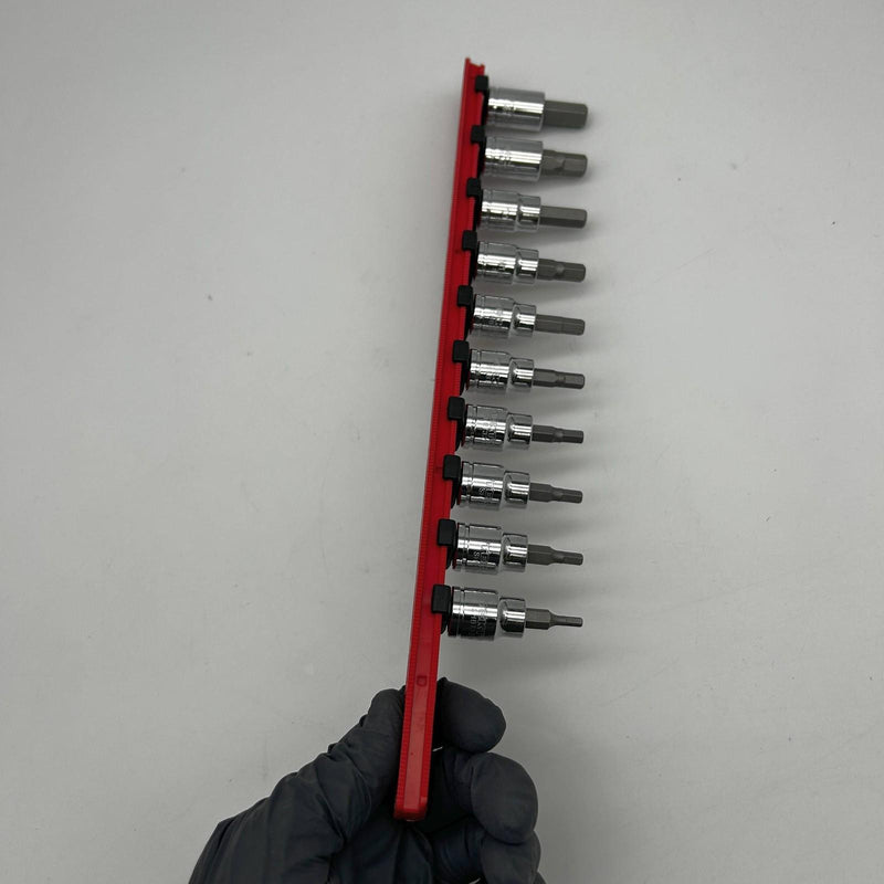 Tekton SHB91102-S Socket Set 3/8inch Drive Hex Bit 10-PC 3-10mm Metric w/ Rail