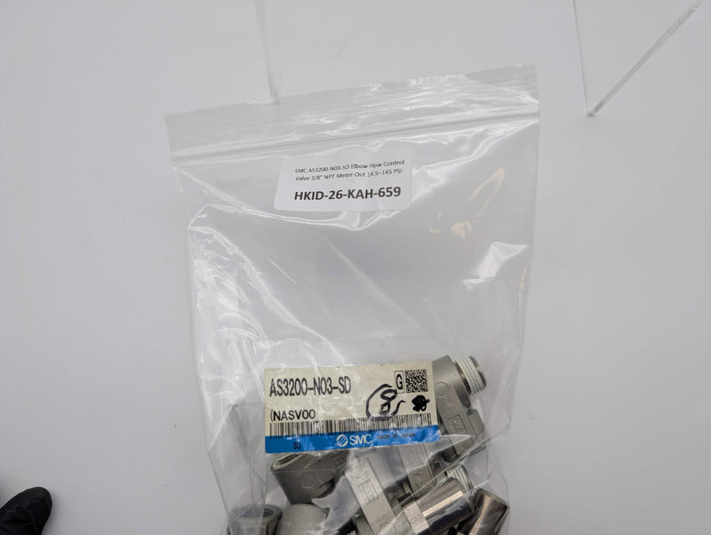 SMC AS3200-N03-SD Elbow Flow Control Valve 3/8" NPT Meter-Out 14.5–145 PSI 5