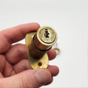 Yale Sliding Door Lock Push Turn 1-1/8" X 0.8" Cylinder 1/2" Throw Keyed Alike 2