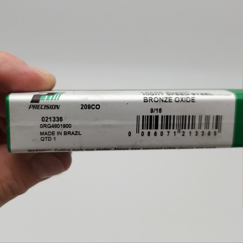 Precision 9/16" Drill Bit 8-3/4"L 135 Deg Cobalt HSS Morse Taper Shank 021336 5