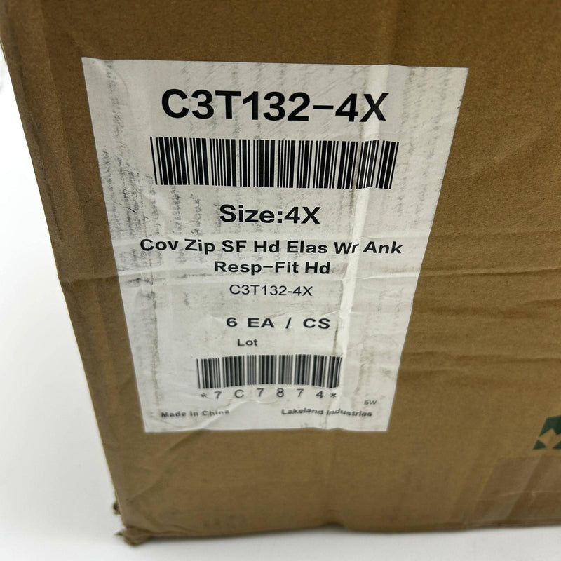 Lakeland C3T132 Hazmat Suit ChemMax 3 Plus w/ Respirator Fit Hood 4XL 6/Case 2