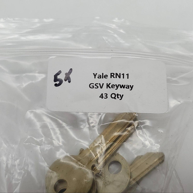 5x Yale RN11 Key Blanks GSV Keyway Nickel Silver 6 Pin NOS 4