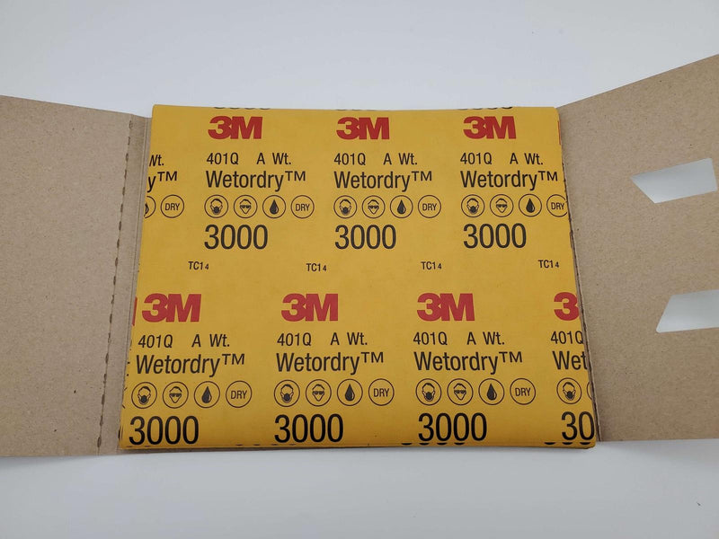 3M Wetordry Sanding Sheets 3000 Grit 9" x 11" PN 01999 Pack of 50 Sheets 4