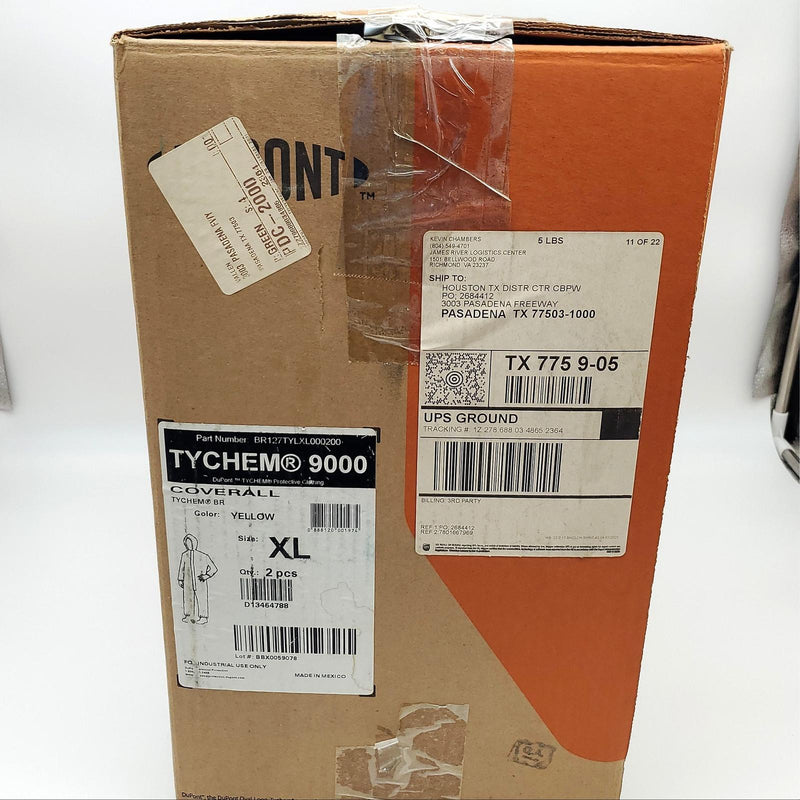 Dupont Tychem 9000 Hazmat Coverall Suit XL Hooded Yellow BR127TYLXL000200 Pack 2 8
