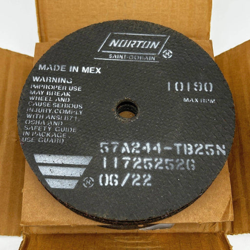 Norton 66252820477 Cutoff Wheel 6" x 3/16" x 5/8" Reinforced 57A244-TB25N 11pk 1
