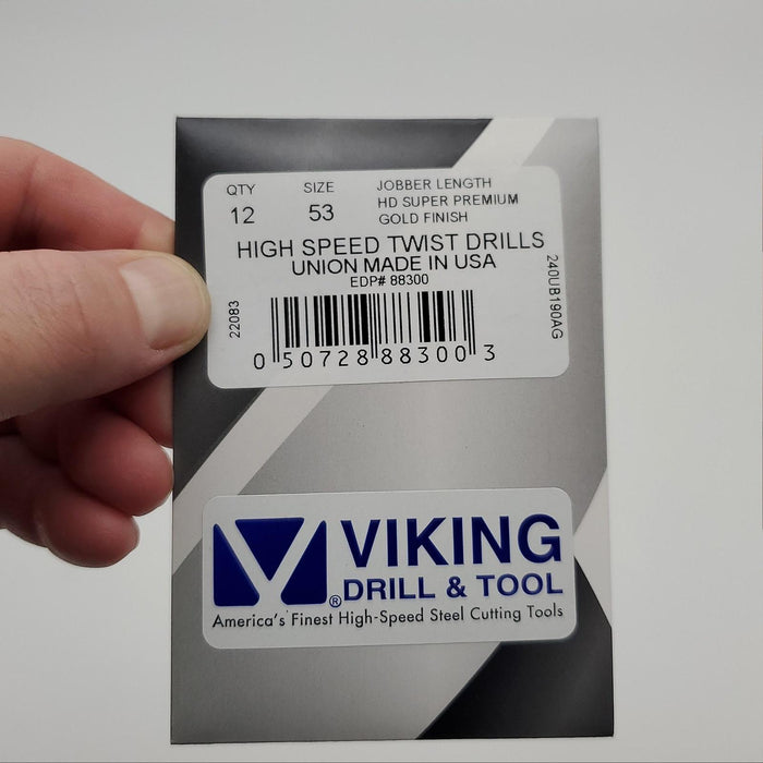 12x Viking Size 53 Drill Bits 88300 135 Deg Split Point HSS Jobber Length 2.875" 3