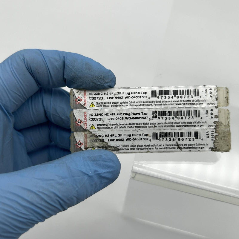 5pk Cle-Line C00723 Plug Hand Tap #8-32NC H2 4 Flutes 2-1/8 OAL General Purpose 3