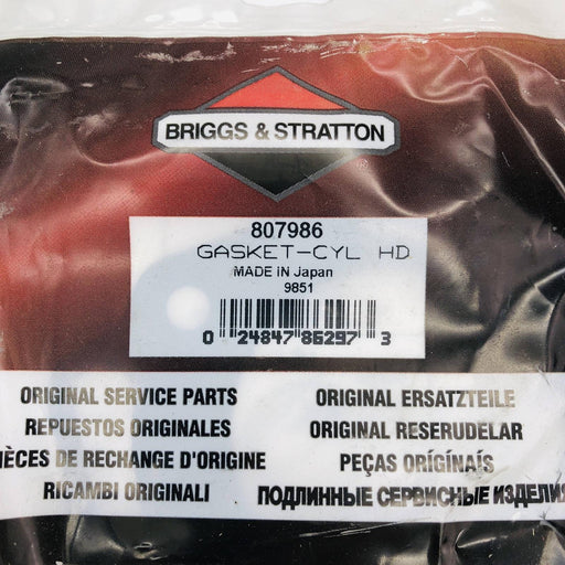 Briggs and Stratton 807986 Cylinder Head Gasket OEM New NOS Replace 805111 2