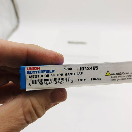 Union Butterfield 1012465 Hand Tap 1700 Series M7 X 1.0 D5 4 Flutes Taper Cham 2