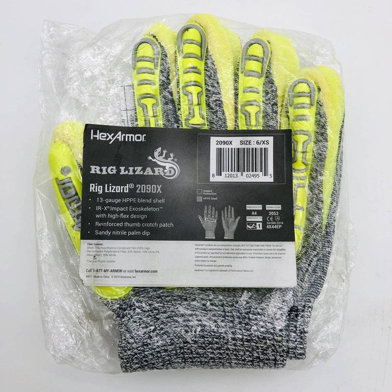 HexArmor 2090X-XS Work Glove Size XS/ 6 Rig Lizard Thin Lizzie A4 2 Pairs 3