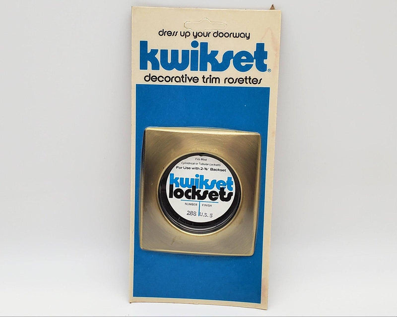 Kwikset Escutcheon Antique Brass Deadbolt or Knob Trim 4" Outer Diameter NOS 1