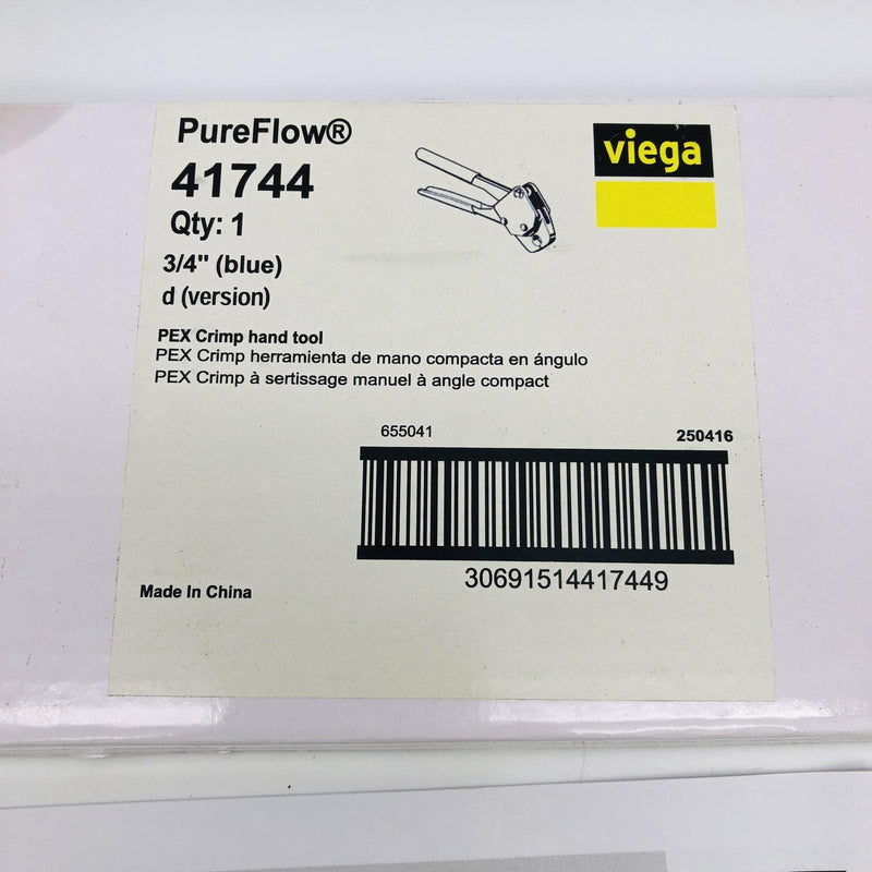 PureFlow 41744 Crimp Hand Tool 3/4in Pex Zero Lead Compact Angled Blue Version D 2