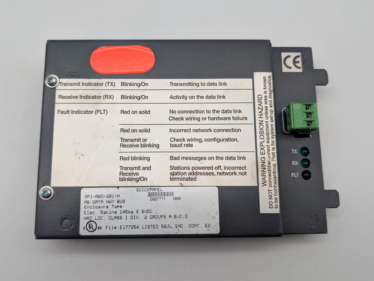Qpi Box Module GE QPI-ABD-201-H AB Total Control Data Highway Bus Module Quickpanel O ...