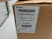 IPG White PE Film Sealing Tape 3.77" x 36 Yds 9 Mil PE89633WS Pack of 12 Rolls 4