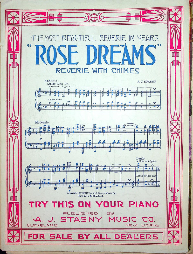 1915 I Found You Among The Roses Vintage Sheet Music Large Geo Pitman AJ Stasny 3