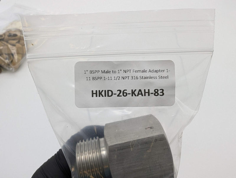 1" BSPP Male to 1" NPT Female Adapter 1-11 BSPP 1-11 1/2 NPT 316 Stainless Steel 4