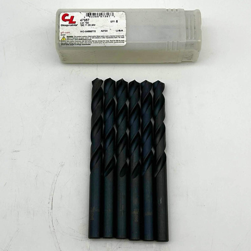 Chicago-Latrobe 47357 Jobber Drill Bit 11.20mm 150 HSS Black Steam Oxide 6pk 1