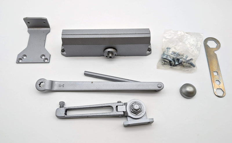 Yale 155 Door Closer Tri-Pack Hold Open Backcheck Reversible Aluminum Finish
