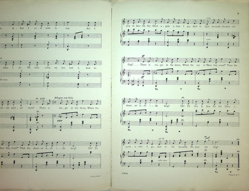 1894 The Old Soldier Vintage Sheet Music Large Ambient Bevan Signor Foli 3