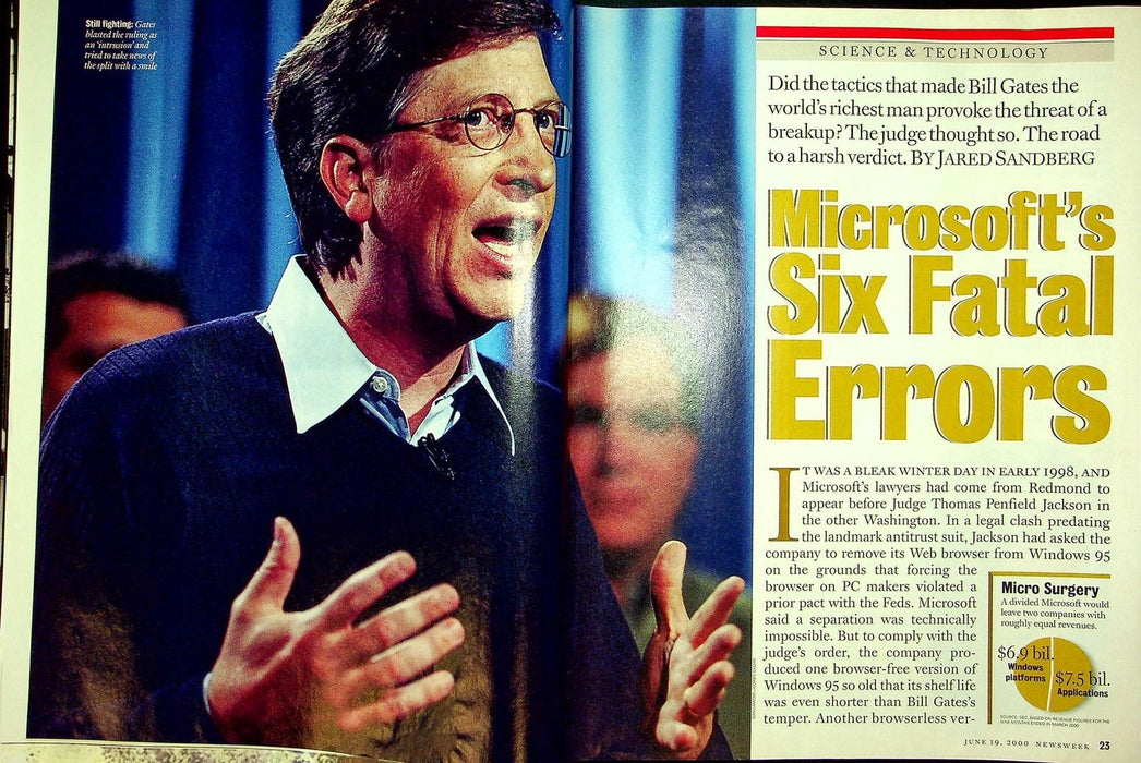 Newsweek Magazine June 19 2000 Bill Gates Microsoft Antitrust Case Verdict 4
