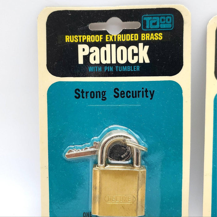 2x Trans Atlantic Co Padlocks 5/8"L x .20"D Shackle 1-1/8"W Body Extruded Brass 3