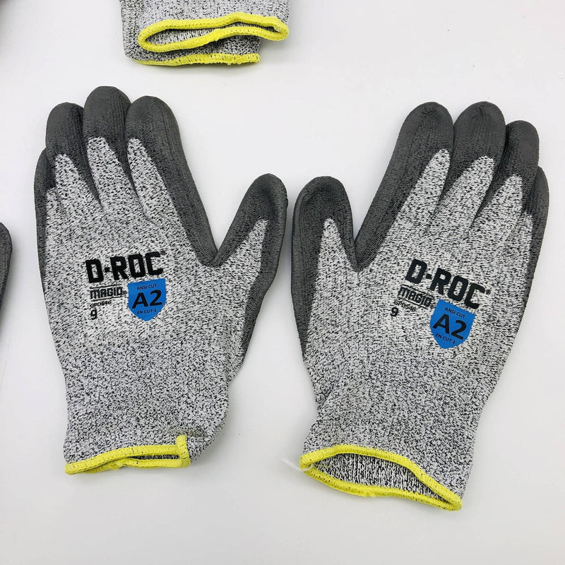 Magid D-Roc GPD546 Work Gloves Size 9 Large HPPE Blend PU Palm Coated 6 Pairs 3