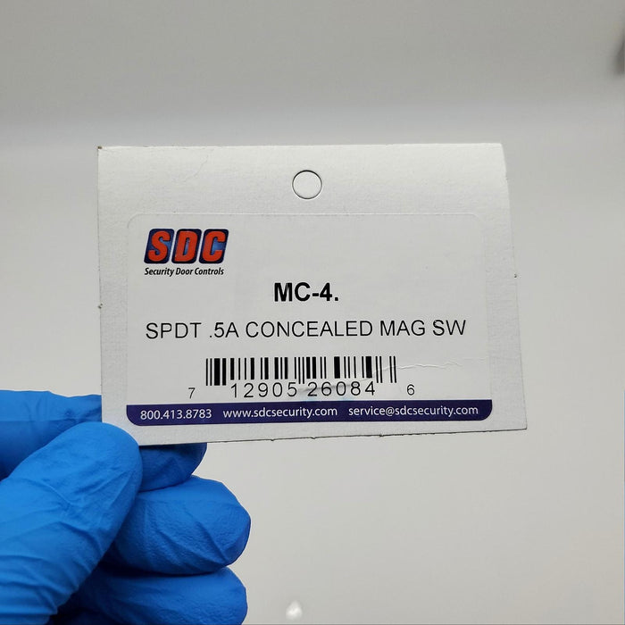 SDC MC-4 Door Status Sensor Magnetic SPDT 50mA 30VDC 3/4" Diam 1" Deep White 5