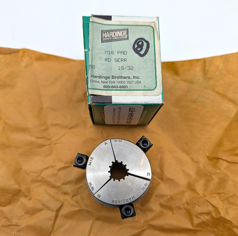 Hardinge M16 19/32" Round Serrated Collet Pads 3-Segment for M-Series Collet