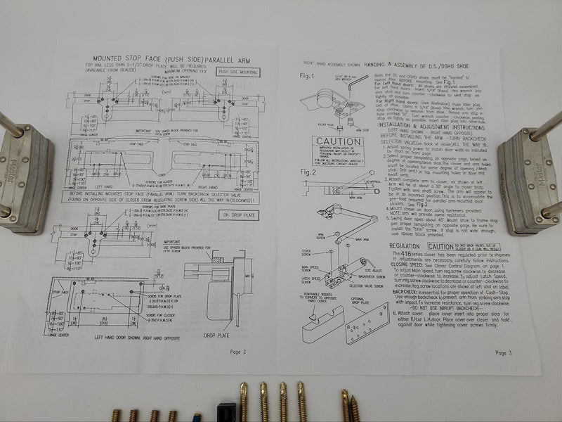 Design Hardware 416 Closer Arm Heavy Duty Deadstop Gold Finish fits 416 Closers 10
