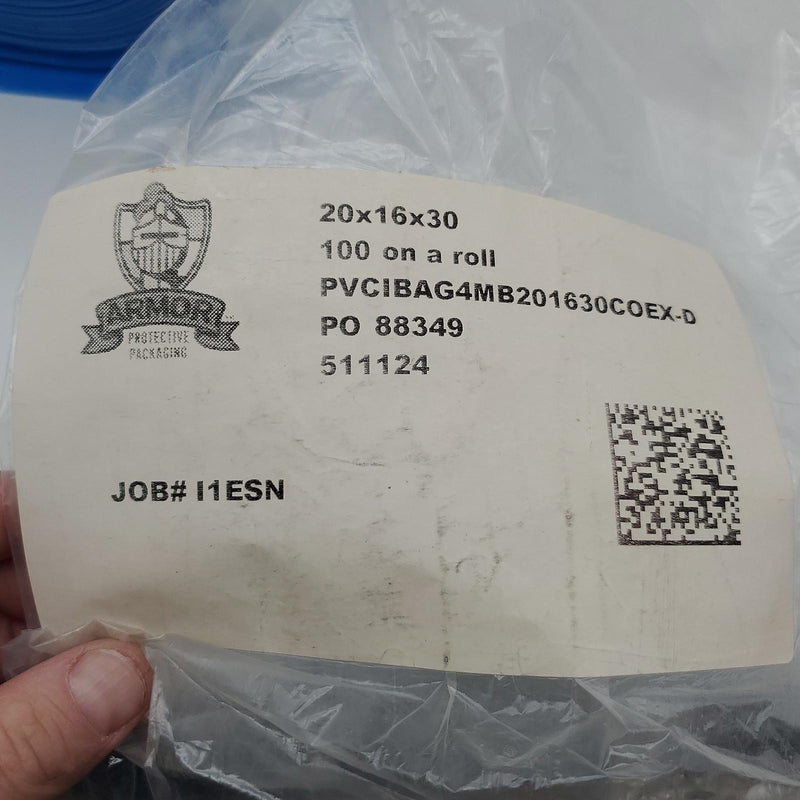 Armor Rust Prevention Bags 20" x 16" x 30" 4 Mil Blue Roll of 100 3