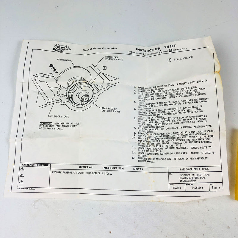 Mopar 83502131 Oil Seal Kit Engine Rear Main Crankshaft OEM NOS USA GMC Open 3