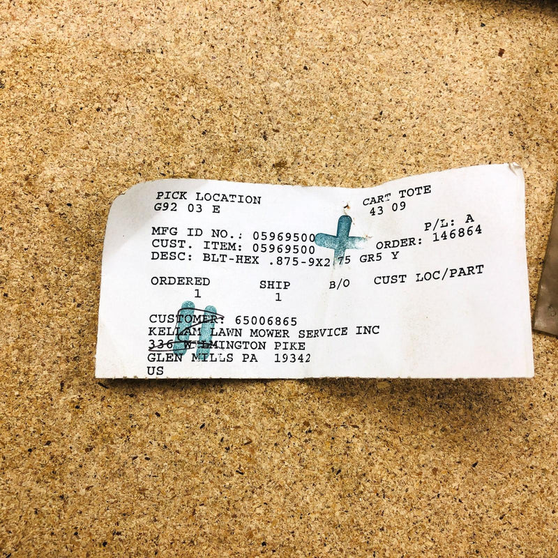 Ariens Gravely 05969500 Bolt Hex Head .875-9 x 2.75 OEM New Old Stock NOS JH 2