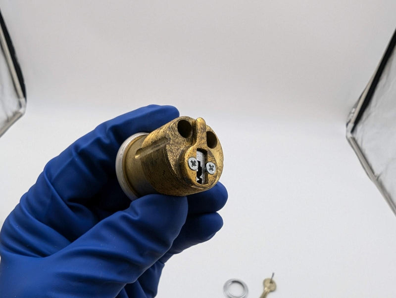 Yale 1-1/4" Mortise Cylinder Lock 6 Pin PC Keyway Satin Chrome 0-Bitted 2153 3