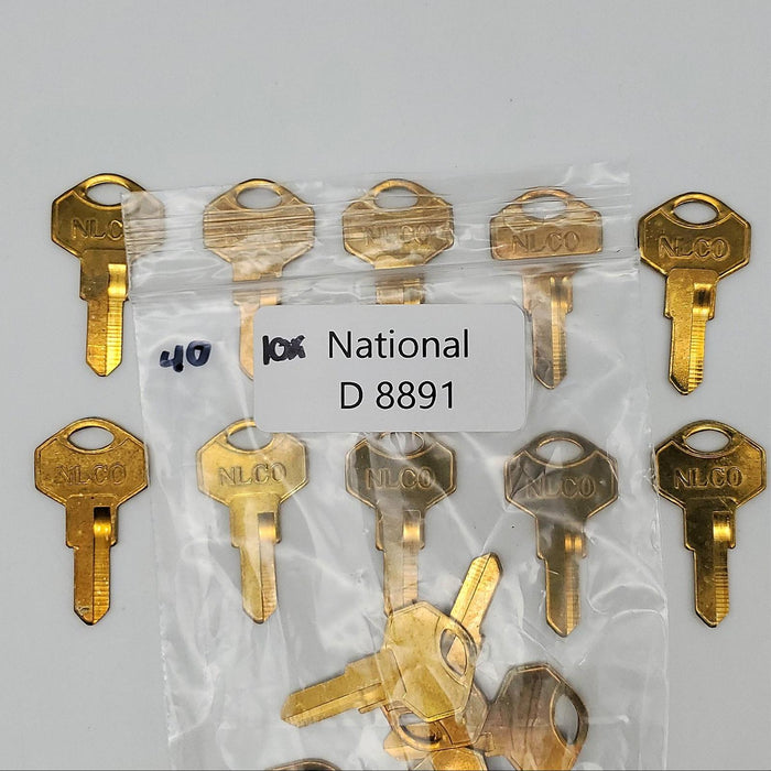 10x National D8891 Key Blanks Brass for National Lock Co Cam Locks 4