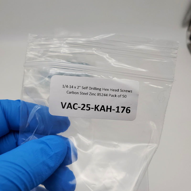 1/4-14 x 2" Self Drilling Hex Head Screws Carbon Steel Zinc 85244 Pack of 50 5