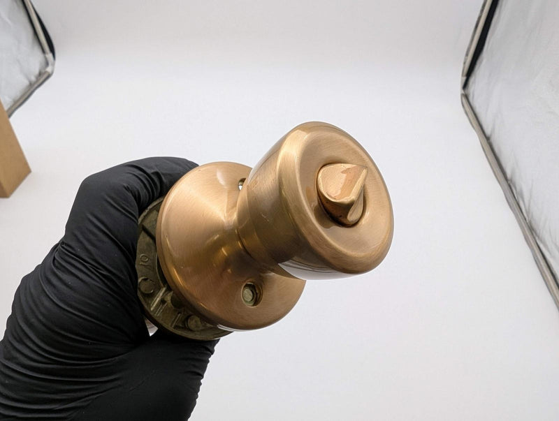 Kwikset Entry Door Knob Lock Satin Bronze Bel Air 2-3/8" Backset 400BDL