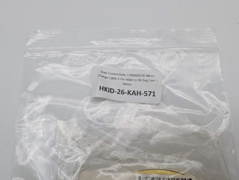 Brad Connectivity 1200660376 Micro-Change Cable 4 Pin Male to 90 Deg Fem 1 Meter