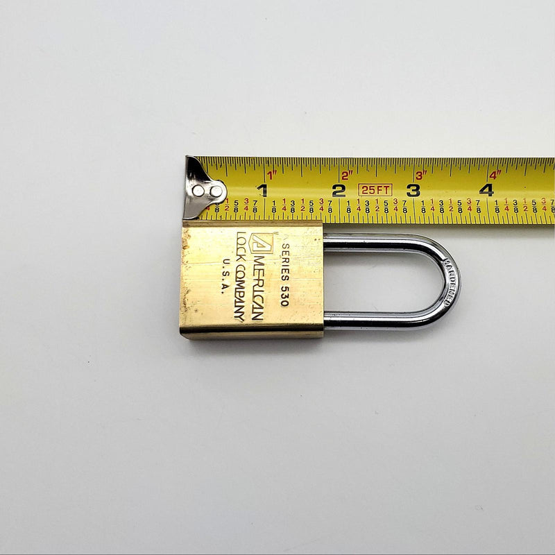 American 530 Padlock 1-5/8"L x 0.25"D Shackle 1-3/8" Brass Body SFIC No Core 6