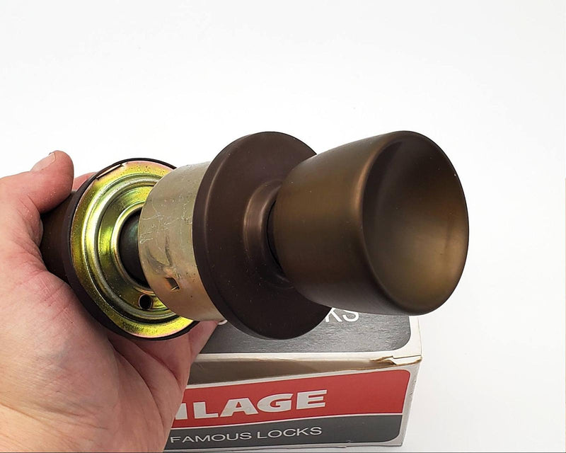 Schlage Door Knob Passage Latch Oil Rubbed Bronze Tulip 2-3/4" Backset A10S TUL 2