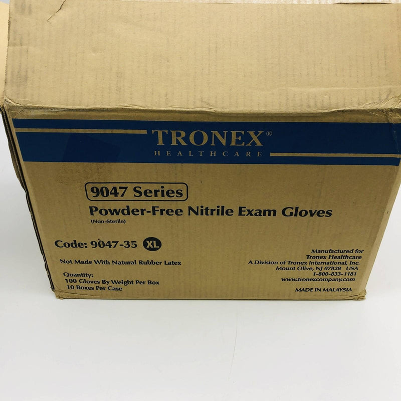 Tronex 9047-35 Disposable Gloves Nitrile Extra Large XL Black PF Case of 1000 3