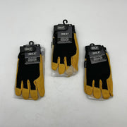 Ironcat 86350 Cowhide Leather Gloves Large Hvy Duty Mechanics Hook Loop 3 Pairs 6